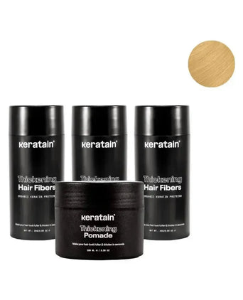 3x Keratain haarvezels + gratis Keratain pommade - Blond (25 gr) 3x Keratain haarvezels + gratis Keratain pommade - Blond (25 gr) - Hairgivers