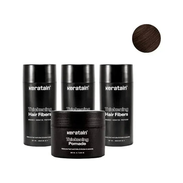 3x Keratain haarvezels + gratis Keratain pommade - Donkerbruin (25 gr) 3x Keratain haarvezels + gratis Keratain pommade - Donkerbruin (25 gr) - Hairgivers