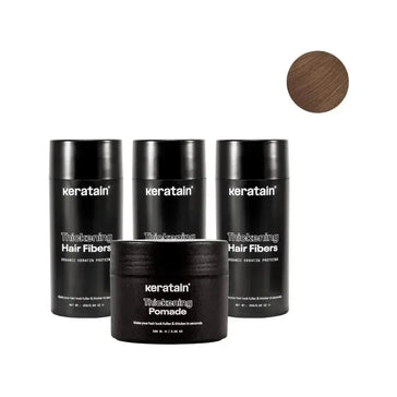 3x Keratain haarvezels + gratis Keratain pommade - Lichtbruin (25 gr) 3x Keratain haarvezels + gratis Keratain pommade - Lichtbruin (25 gr) - Hairgivers