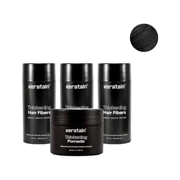 3x Keratain haarvezels + gratis Keratain pommade - Zwart (25 gr) 3x Keratain haarvezels + gratis Keratain pommade - Zwart (25 gr) - Hairgivers