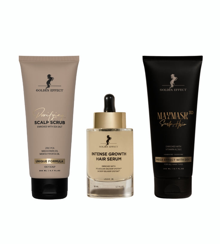 Golden Effect Serum + Mask + Scrub (vette hoofdhuid)