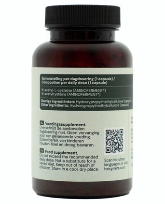 Hairgivers NAC supplement 600 mg | 120 capsules (N-Acetyl-L-Cysteïne) Hairgivers NAC supplement 600 mg | 120 capsules (N-Acetyl-L-Cysteïne)