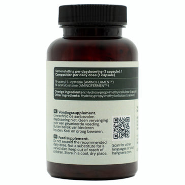 Hairgivers NAC supplement 600 mg | 120 capsules (N-Acetyl-L-Cysteïne) Hairgivers NAC supplement 600 mg | 120 capsules (N-Acetyl-L-Cysteïne)