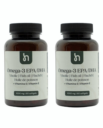 Hairgivers Omega 3 supplement 1000 mg | 120 capsules (EPA/DHA) Omega 3 voorkant 120 capsules