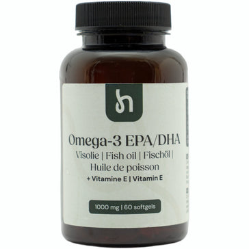Hairgivers Omega 3 supplement 1000 mg | 60 capsules (EPA/DHA) Omega 3 voorkant 60 capsules
