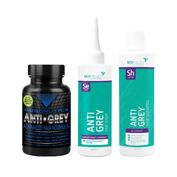 Absonutrix anti-grijs capsules + Neofollics anti-grijs serum & shampoo Absonutrix anti-grijs capsules + Neofollics anti-grijs serum & shampoo - Hairgivers
