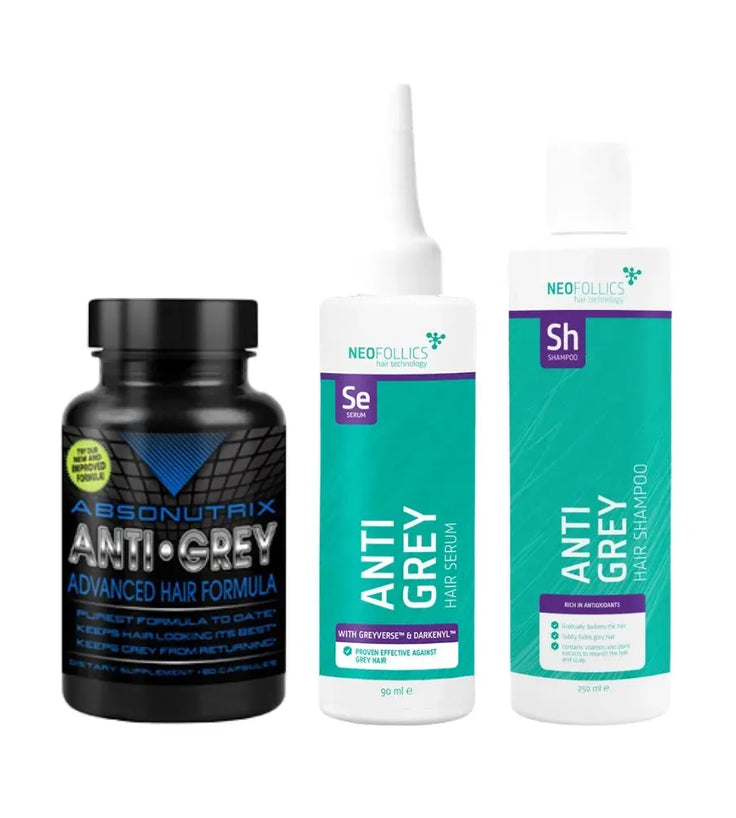 Absonutrix anti-grijs capsules + Neofollics anti-grijs serum & shampoo - Hairgivers