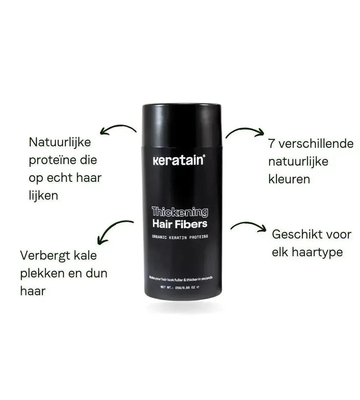 Keratain haarvezels - Medium bruin (25 gr) - Hairgivers