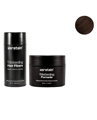 Keratain pommade + Keratain haarvezels - Donkerbruin (25 gr) Keratain pommade + Keratain haarvezels - Donkerbruin (25 gr) - Hairgivers