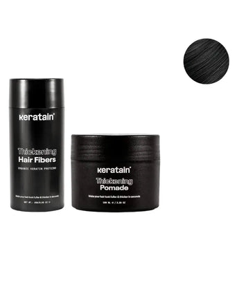 Keratain pommade + Keratain haarvezels - Zwart (25 gr) Keratain pommade + Keratain haarvezels - Zwart (25 gr) - Hairgivers