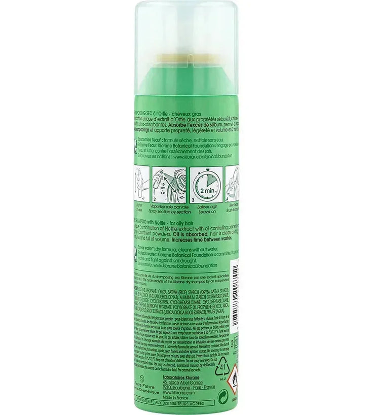 Klorane droogshampoo vet haar Brandnetel (150 ml) - Hairgivers