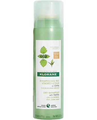 Klorane droogshampoo vet haar Brandnetel - donker haar (150 ml) Klorane droogshampoo vet haar Brandnetel - donker haar (150 ml) - Hairgivers
