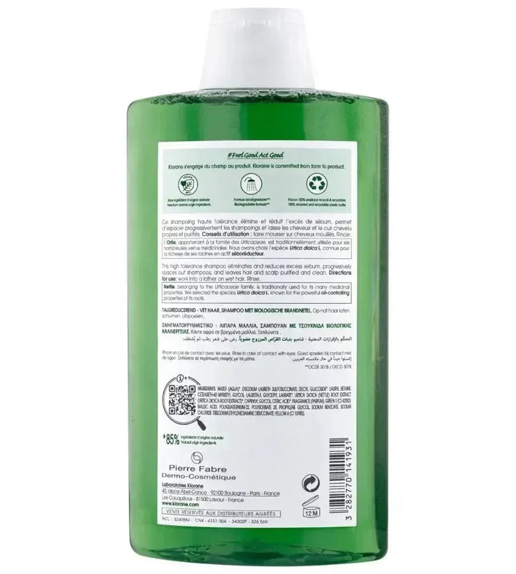 Klorane shampoo Brandnetel - vet haar (400 ml) - Hairgivers