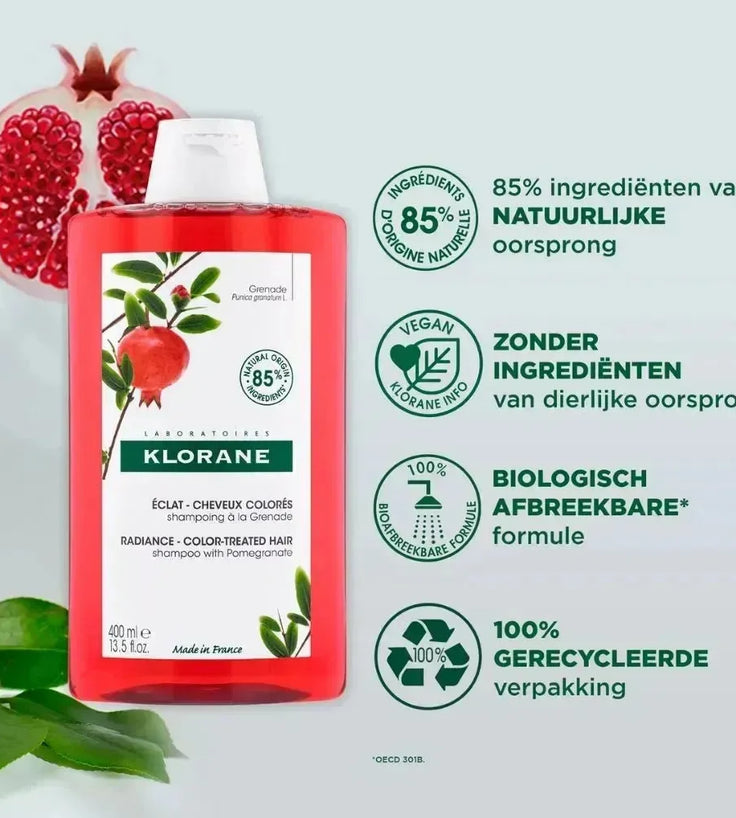 Klorane shampoo voor gekleurd haar Granaatappel (400 ml) - Hairgivers