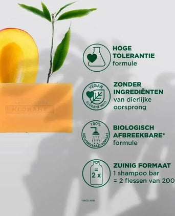 Klorane shampoobar Mango - droog haar (80 gr) Klorane shampoobar Mango - droog haar (80 gr) - Hairgivers