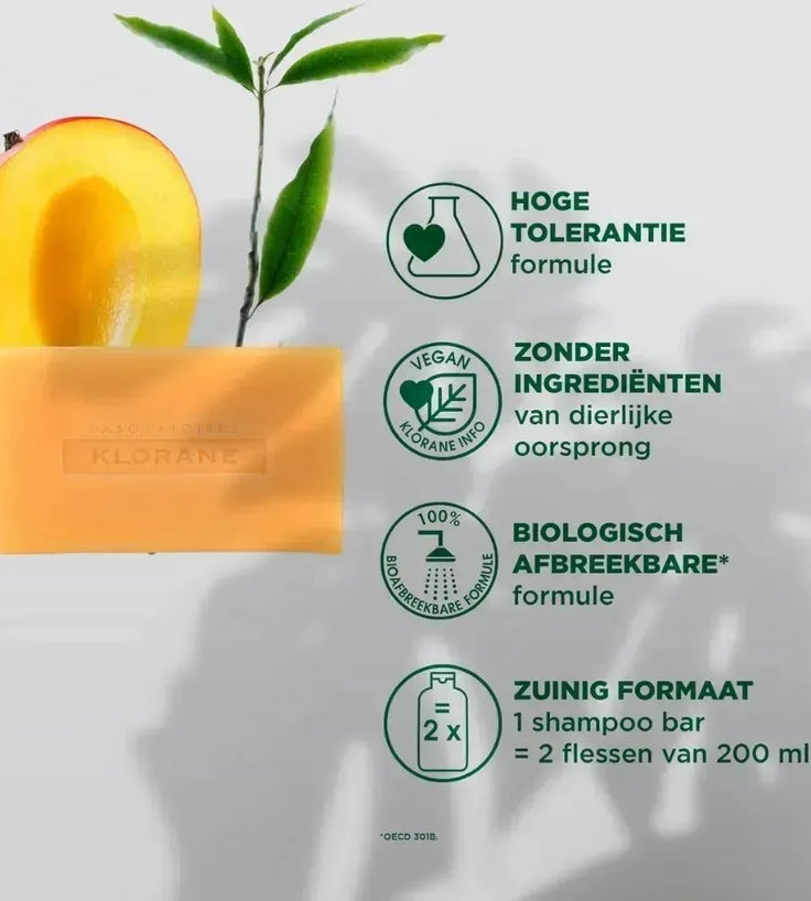 Klorane shampoobar Mango - droog haar (80 gr) - Hairgivers