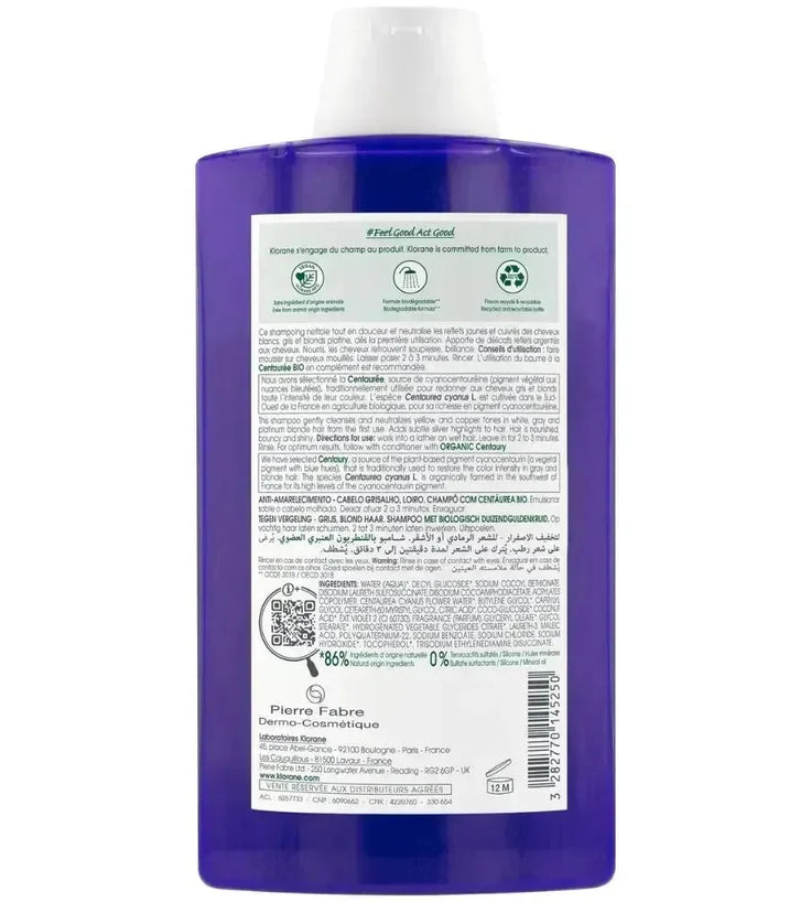 Klorane zilvershampoo Duizendguldenkruid (400 ml) - Hairgivers