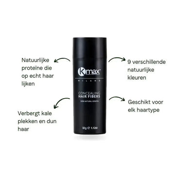 Kmax haarvezels om haarverlies te camoufleren Kmax haarvezels om haarverlies te camoufleren - Hairgivers