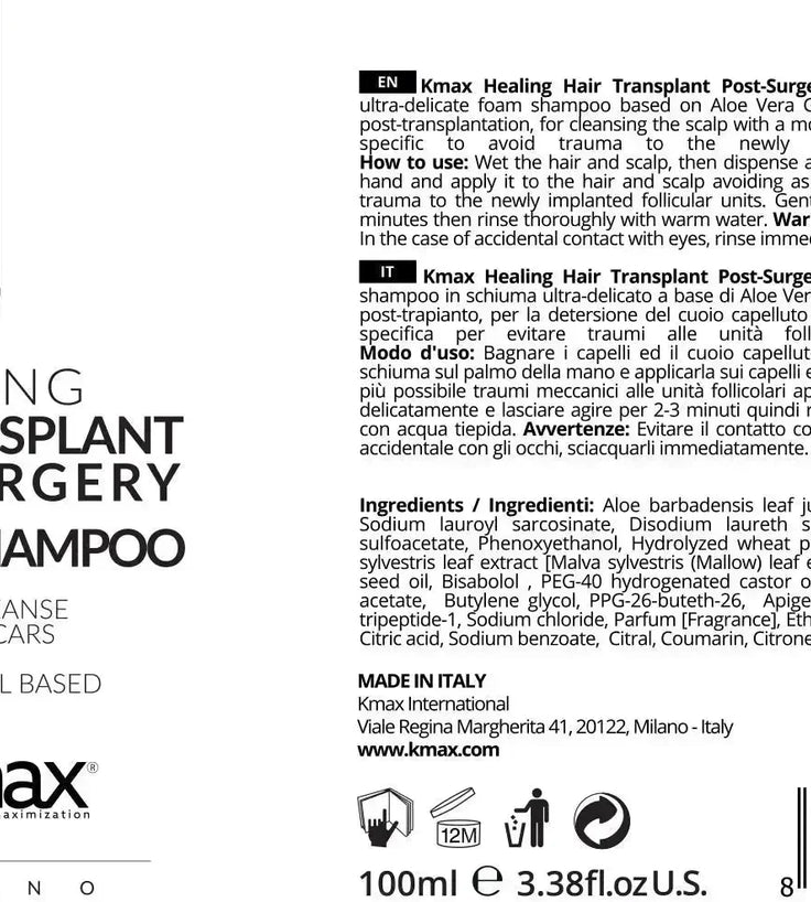 Kmax hair transplant foamer shampoo - Hairgivers