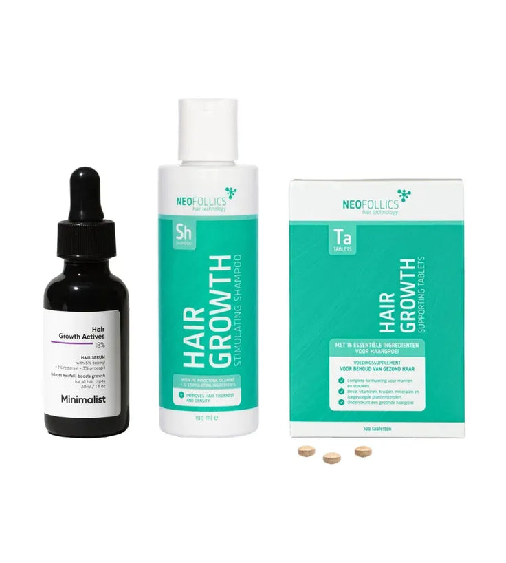 Minimalist haargroei serum + Neofollics shampoo & tablets - Hairgivers