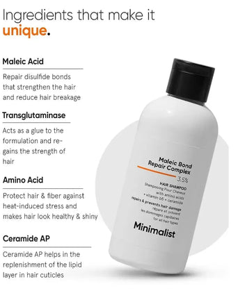 Minimalist Maleic Bond Repair Complex 3.5% repair shampoo Minimalist Maleic Bond Repair Complex 3.5% repair shampoo - Hairgivers