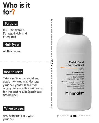 Minimalist Maleic Bond Repair Complex 3.5% repair shampoo Minimalist Maleic Bond Repair Complex 3.5% repair shampoo - Hairgivers