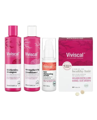 Viviscal shampoo + conditioner + serum + tablets (vrouw) Viviscal hair thickening behandeling (vrouw) - Hairgivers