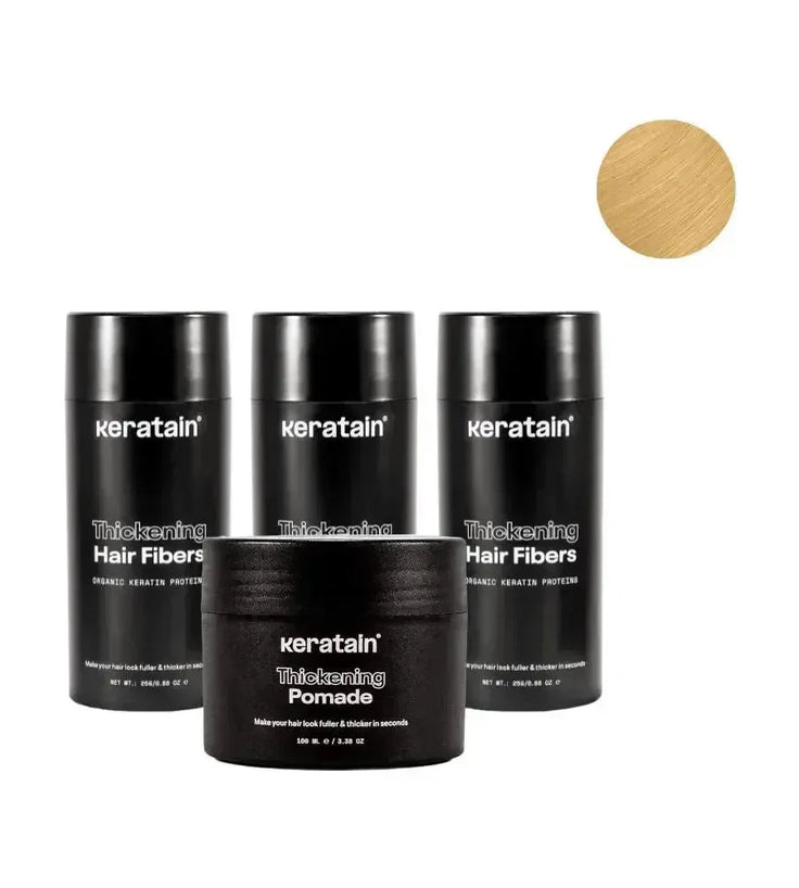 3x Keratain haarvezels + gratis Keratain pommade - Blond (25 gr) - Hairgivers