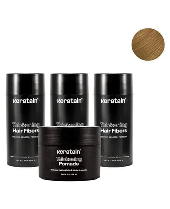 3x Keratain haarvezels + gratis Keratain pommade - Donkerblond (25 gr) - Hairgivers