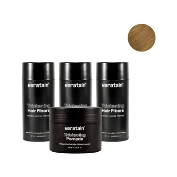 3x Keratain haarvezels + gratis Keratain pommade - Donkerblond (25 gr) - Hairgivers