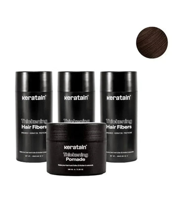 3x Keratain haarvezels + gratis Keratain pommade - Donkerbruin (25 gr) - Hairgivers