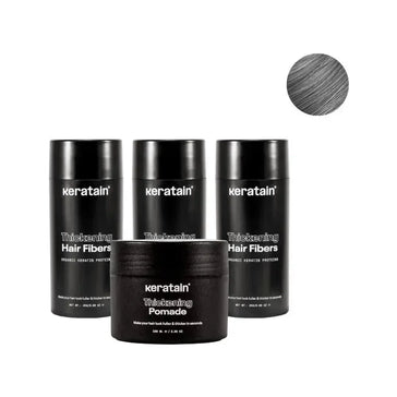 3x Keratain haarvezels + gratis Keratain pommade - Grijs (25 gr) - Hairgivers