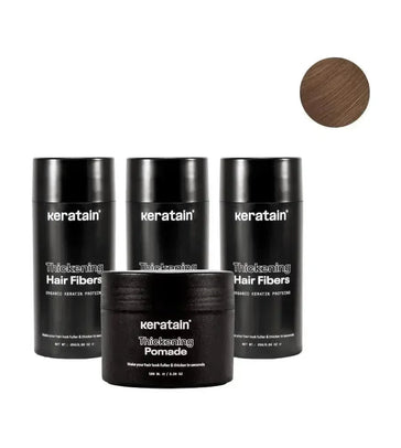 3x Keratain haarvezels + gratis Keratain pommade - Lichtbruin (25 gr) 3x Keratain haarvezels + gratis Keratain pommade - Lichtbruin (25 gr) - Hairgivers
