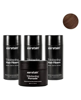 3x Keratain haarvezels + gratis Keratain pommade - Medium bruin (25 gr) - Hairgivers