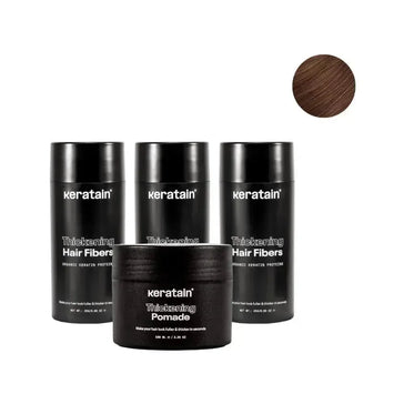 3x Keratain haarvezels + gratis Keratain pommade - Medium bruin (25 gr) - Hairgivers