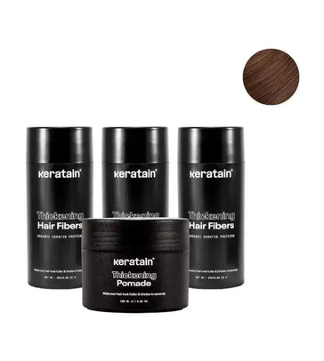 3x Keratain haarvezels + gratis Keratain pommade - Medium bruin (25 gr) 3x Keratain haarvezels + gratis Keratain pommade - Medium bruin (25 gr) - Hairgivers