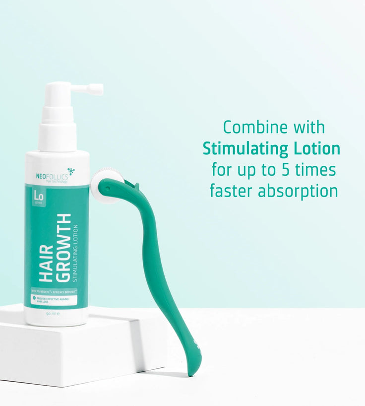 4x Neofollics Lotion + gratis Scalp Roller
