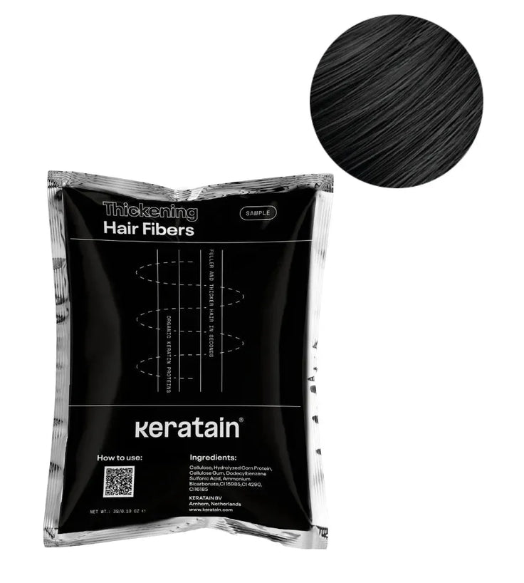Keratain haarvezel sample (3 ml) - zwart - Hairgivers