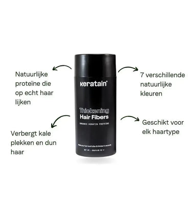 Keratain haarvezels - Zwart (25 gr) - Hairgivers