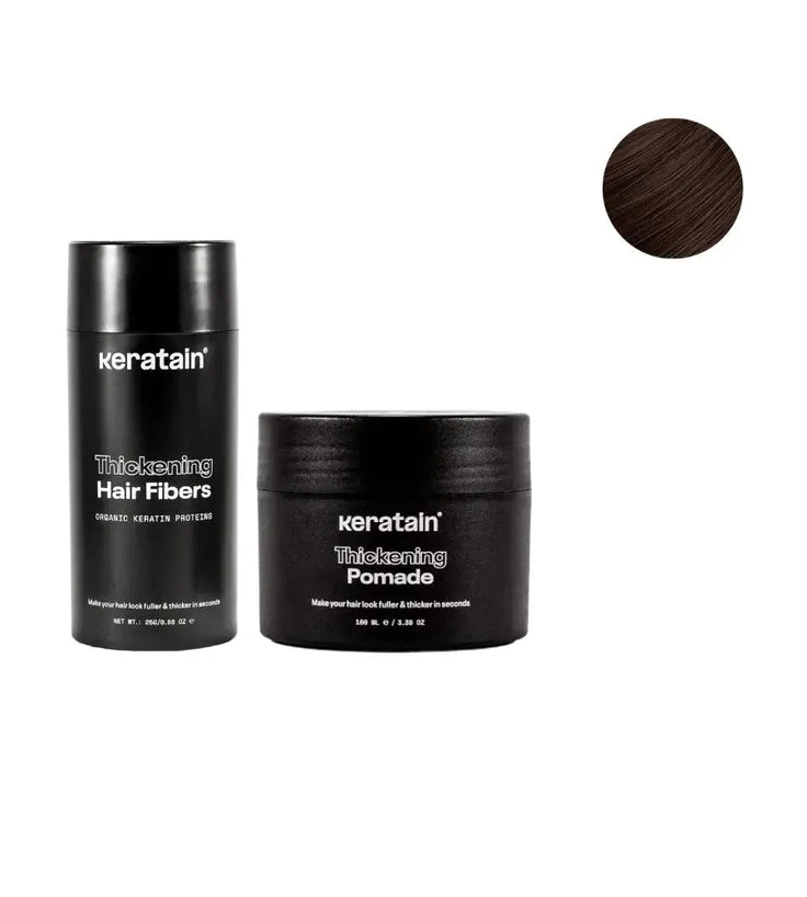 Keratain pommade + Keratain haarvezels - Donkerbruin (25 gr) - Hairgivers