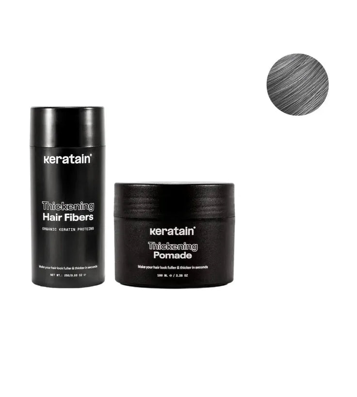 Keratain pommade + Keratain haarvezels - Grijs (25 gr) - Hairgivers