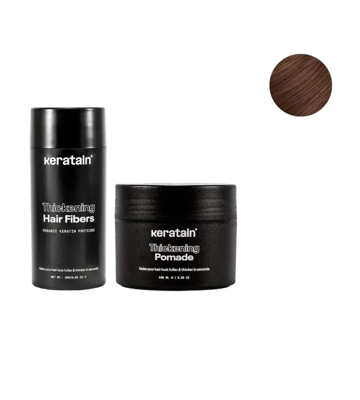 Keratain pommade + Keratain haarvezels - Medium bruin (25 gr) - Hairgivers
