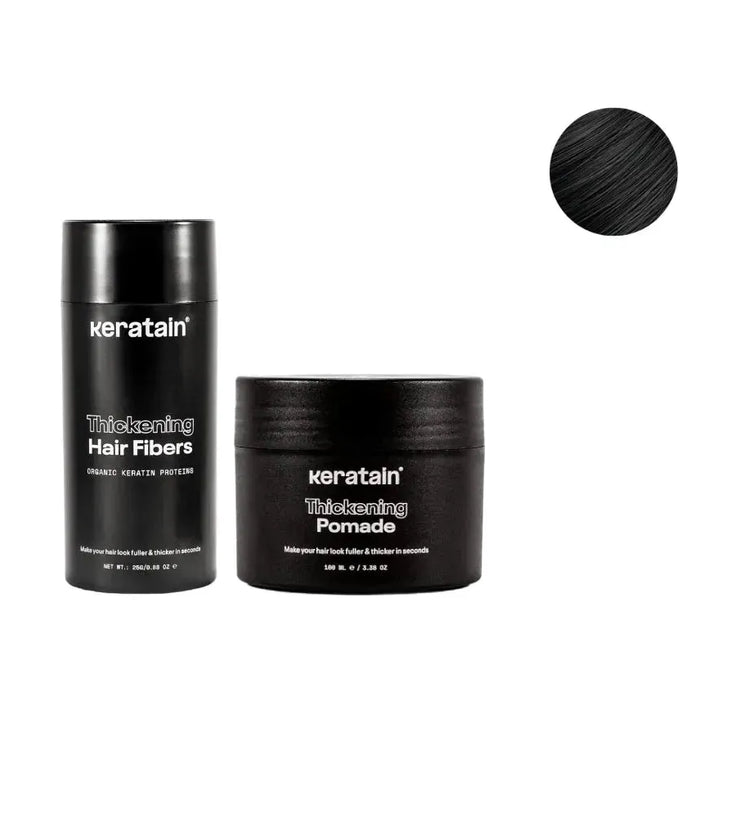 Keratain pommade + Keratain haarvezels - Zwart (25 gr) - Hairgivers
