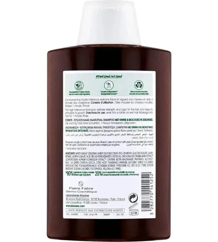 Klorane anti-haaruitval shampoo Kinine/Edelweiss (200 ml) - Hairgivers