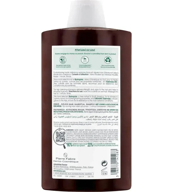 Klorane anti-haaruitval shampoo Kinine/Edelweiss (400 ml) - Hairgivers