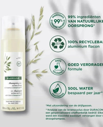 Klorane droogshampoo alle haartypes Havermelk (150 ml) - Hairgivers