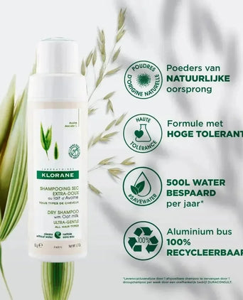 Klorane droogshampoo alle haartypes Havermelk - gasvrij (50 gr) - Hairgivers