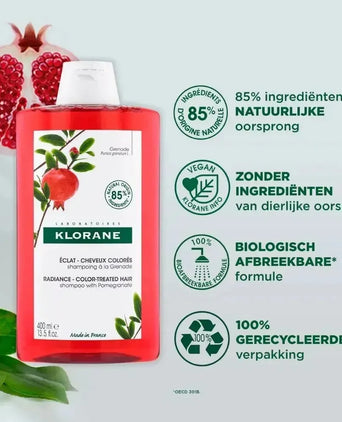 Klorane shampoo voor gekleurd haar Granaatappel (400 ml) - Hairgivers