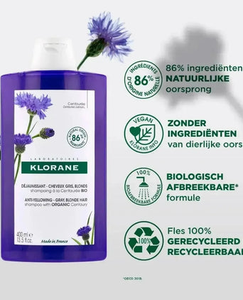 Klorane zilvershampoo Duizendguldenkruid (400 ml) - Hairgivers