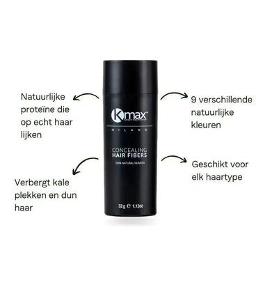Kmax keratine haarvezels - Donkergrijs (32 gr) - Hairgivers